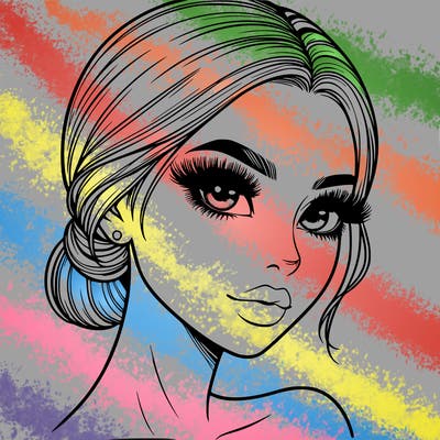 realistic girl with lashes