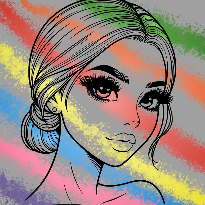 realistic girl with lashes