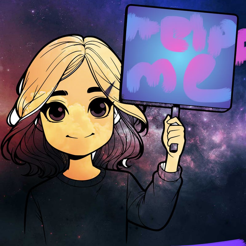 realistic girl holding up a sign