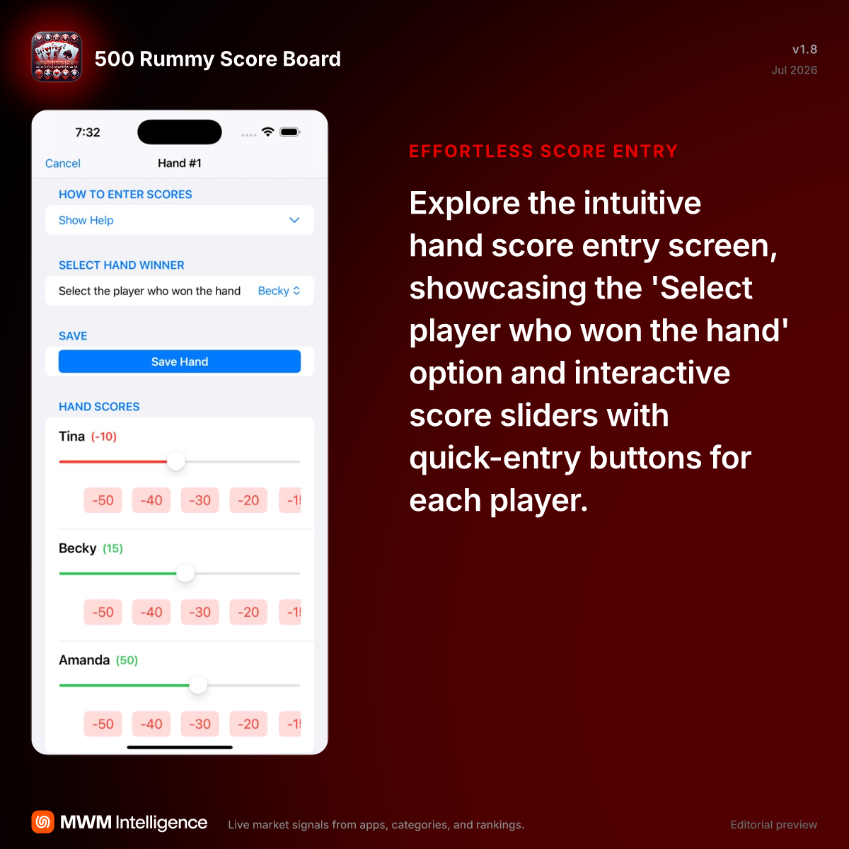 500 Rummy Score Board - Games App | MWM