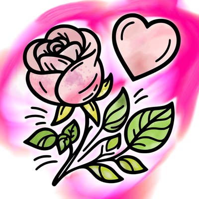 rose and heart