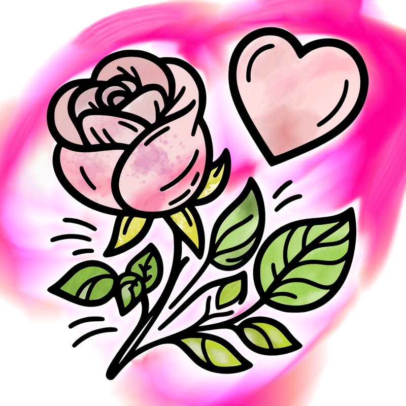 rose and heart