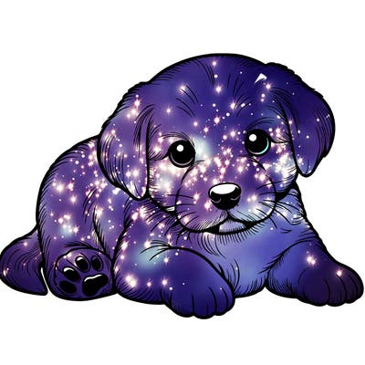 a cute realistic puppy