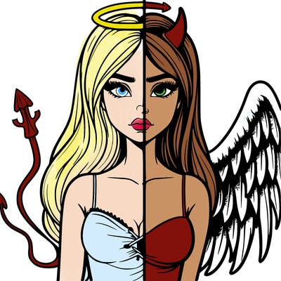 devil vs angel realistic girl