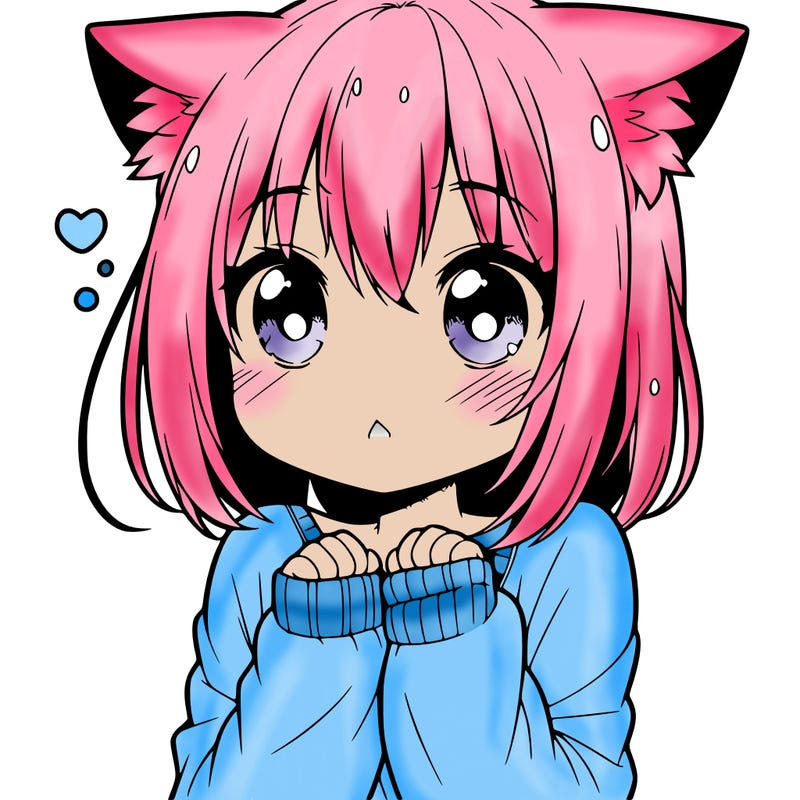 shy anime catgirl