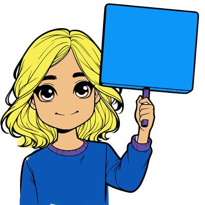 realistic girl holding up a sign