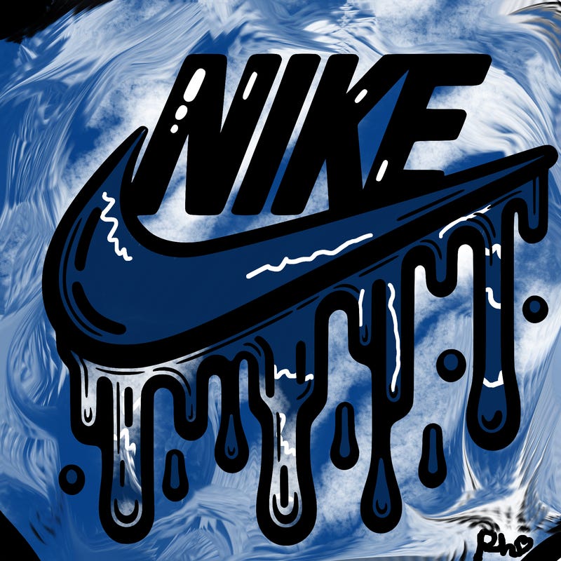 dripping nike logo