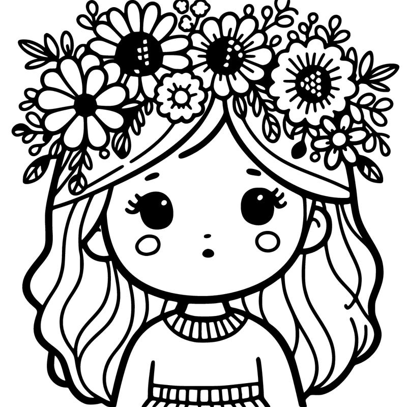 girl with flowers crown