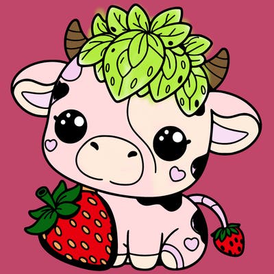 cute strawberry cow