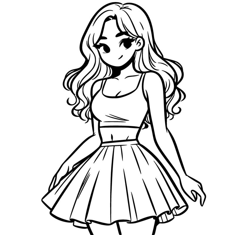 woman in a skirt and crop top