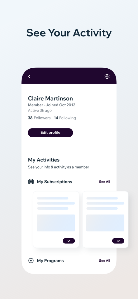 WiAIG - Member profile and activity dashboard in the Women in AI Governance app