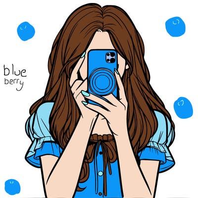 a realistic girl holding her phone taking pictures