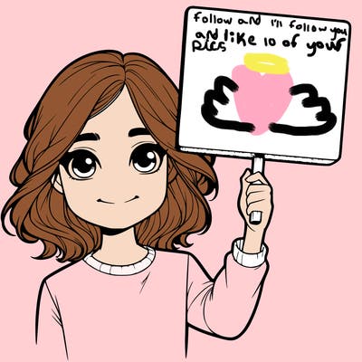 realistic girl holding up a sign