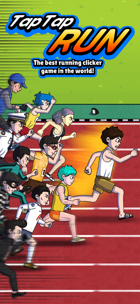 Tap Tap Run | Speed Clicker - Cartoon characters racing on a track in the Tap Tap Run mobile game