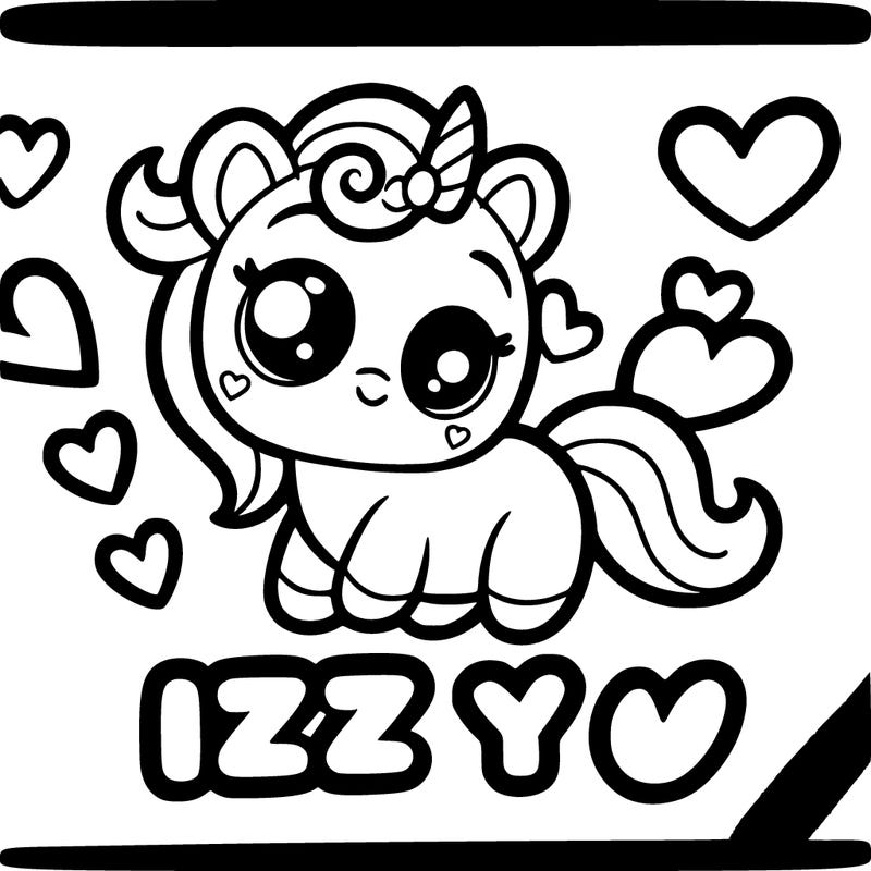 the name izzy with hearts