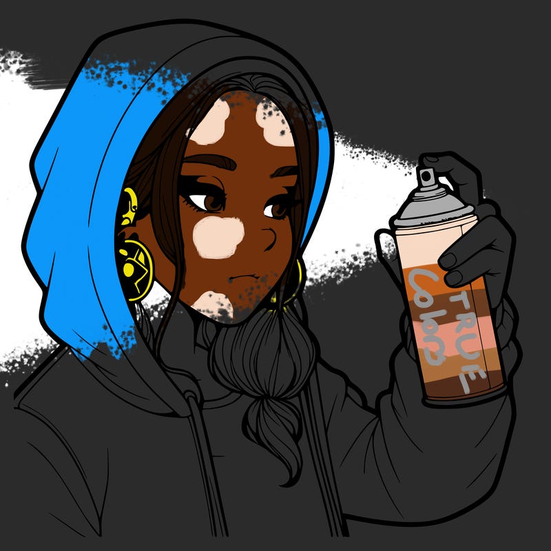 a realistic girl, spray painting