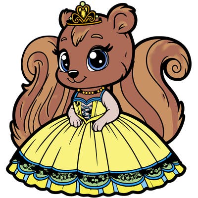 squirrel pretty princess dress