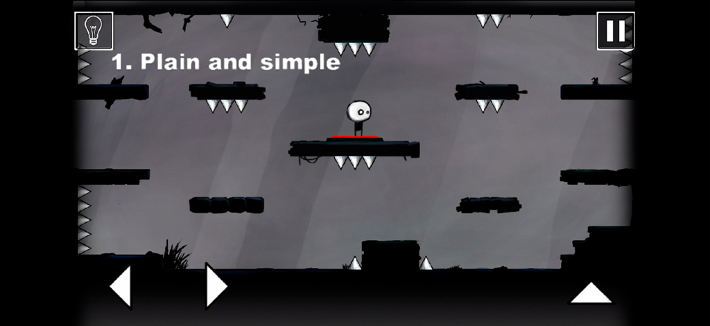 That Level Again - Minimalist logic puzzle platformer gameplay showing a character in a dark room with spikes and platforms