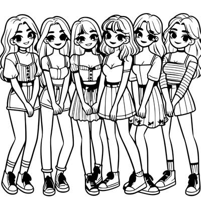 group of 7 girls