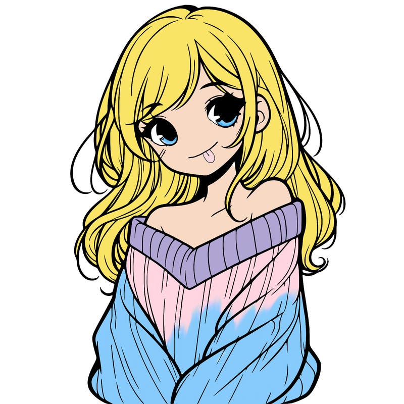 shy pretty girl wearing a sweater that is falling off one shoulder portrait
