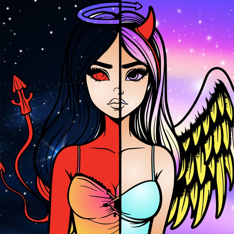 devil vs angel realistic girl