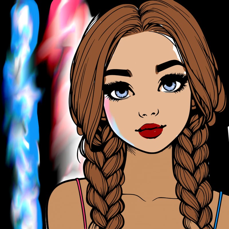realistic girl with braids