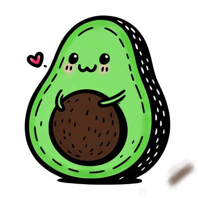 an avocado hugging an avocado