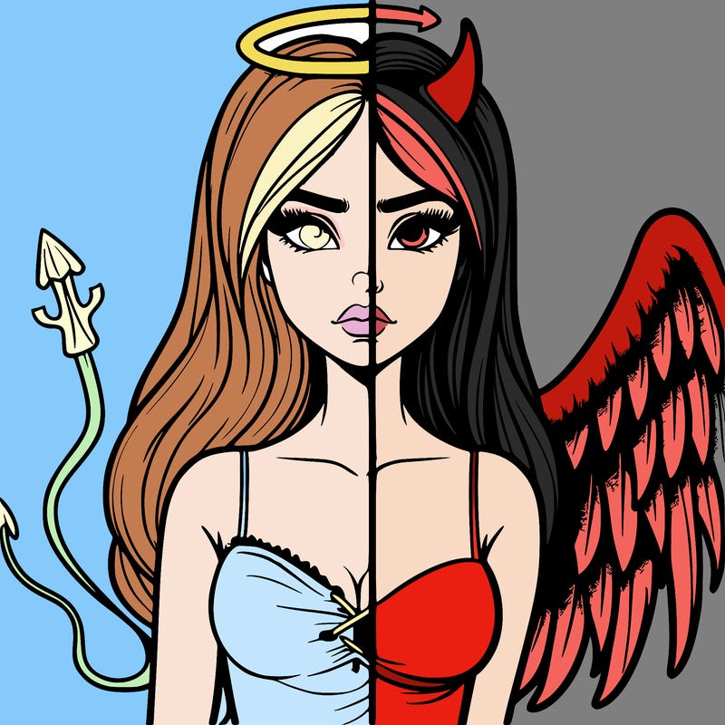 devil vs angel realistic girl