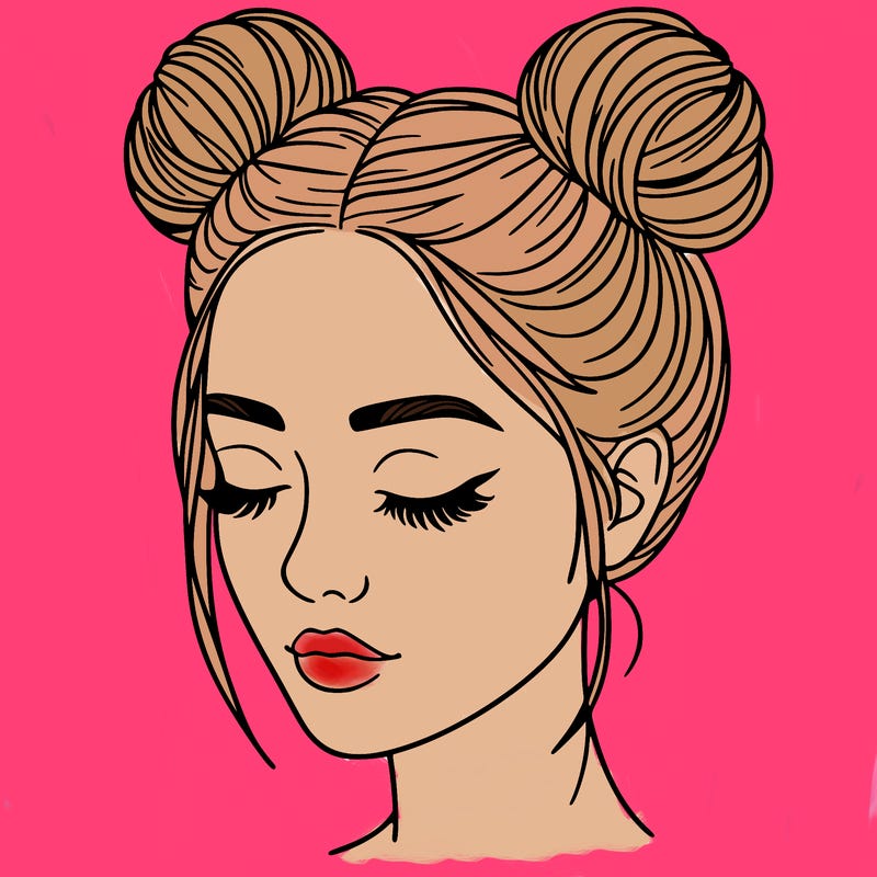 woman with hair buns