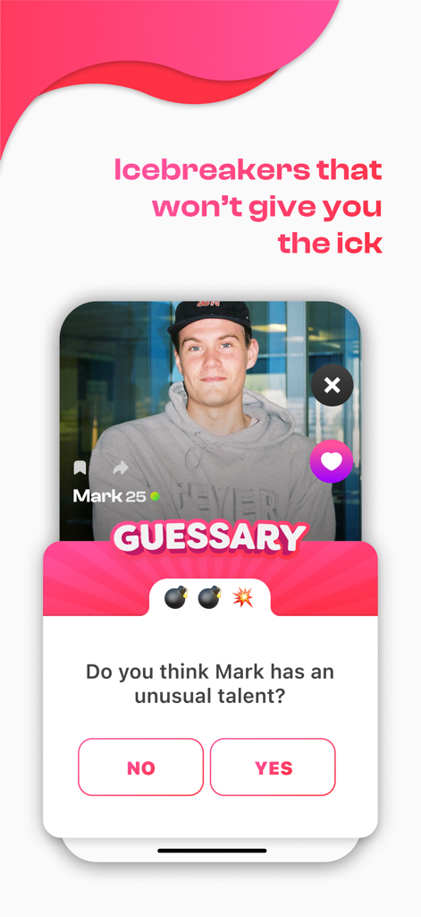 Smitten - a fun dating app - Guessary icebreaker game feature on Smitten dating app profile