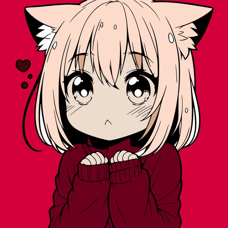 shy anime catgirl