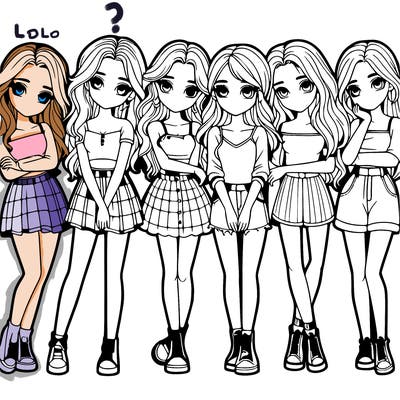 a group of girls realistic