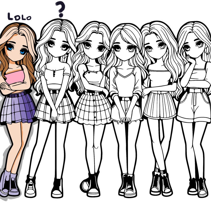 a group of girls realistic
