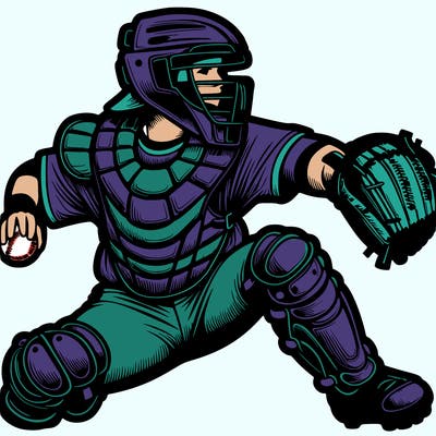 softballl catcher realistic