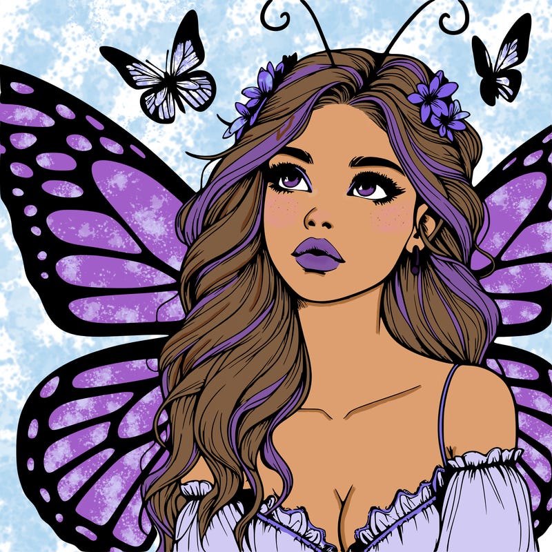 butterfly fairy realistic girl