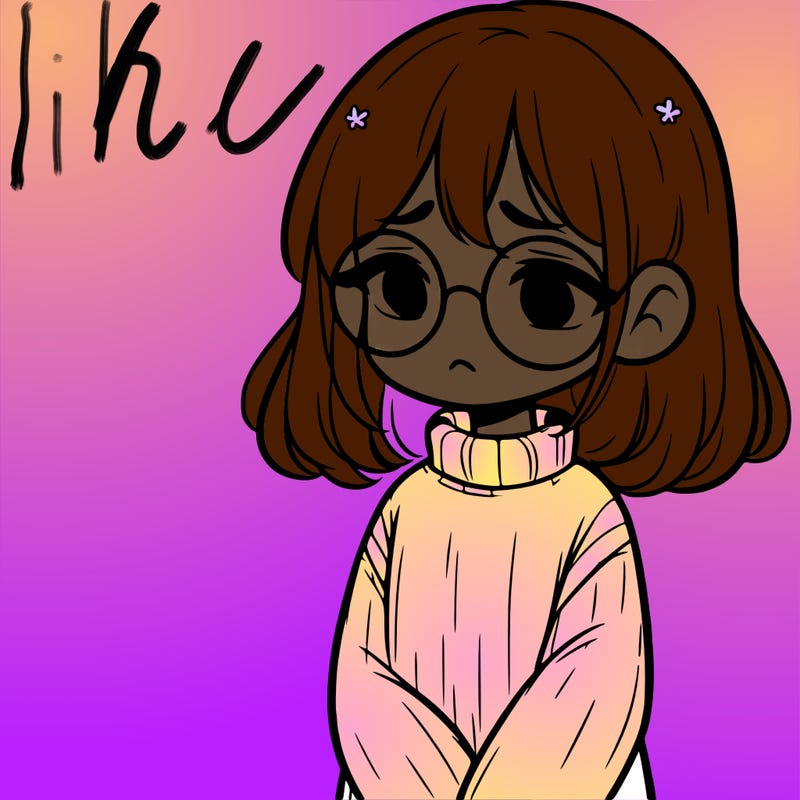 sad girl with glasses in a sweater