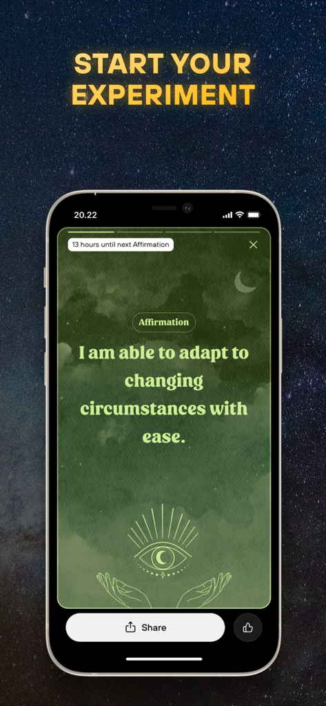 Humanify - Human Design - Daily affirmation screen in the Humanify Human Design app featuring a quote about adaptability.