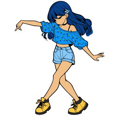 realistic girl danceing