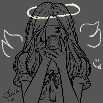 a realistic girl holding her phone taking pictures