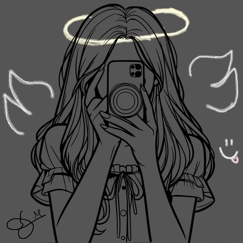 a realistic girl holding her phone taking pictures