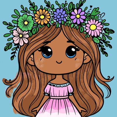 girl with flowers crown