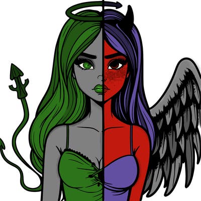 devil vs angel realistic girl