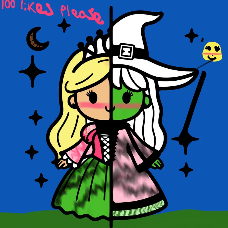 split princess and witch