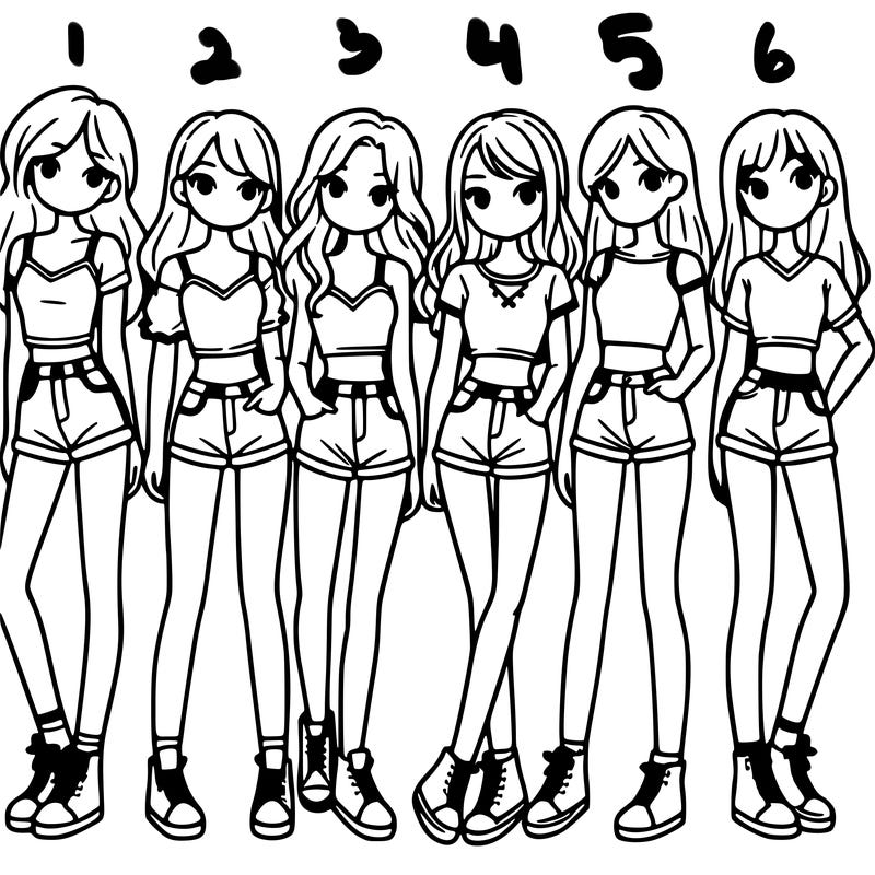 a group of girls wearing crop tops and shorts