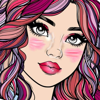 beautiful realistic girl close up to the camera with wavy hair,