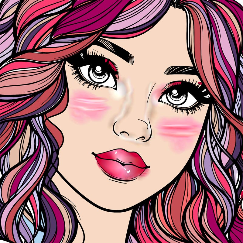 beautiful realistic girl close up to the camera with wavy hair,