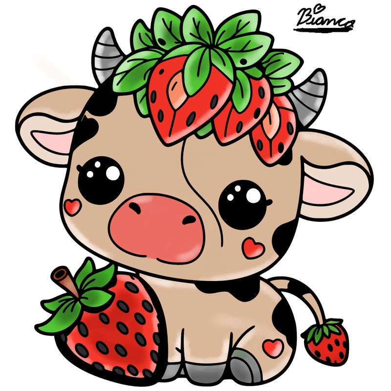 cute strawberry cow