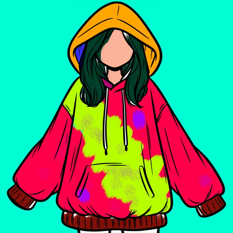 girl in oversized hoodie