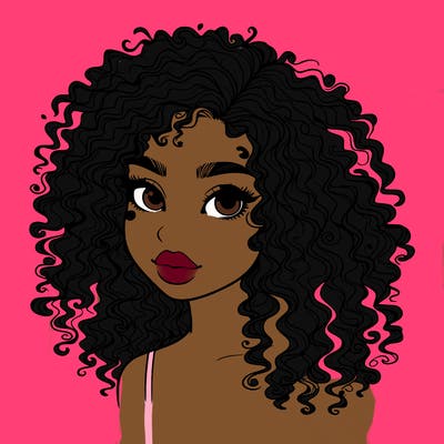 girl with curly hair realistic