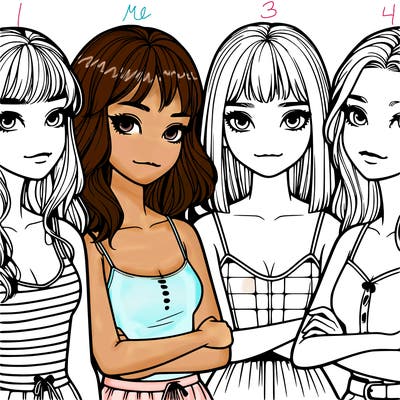 four realistic girls